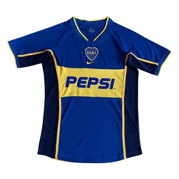 Camiseta Boca Juniors Replica Primera Ropa Retro 2002 Azul